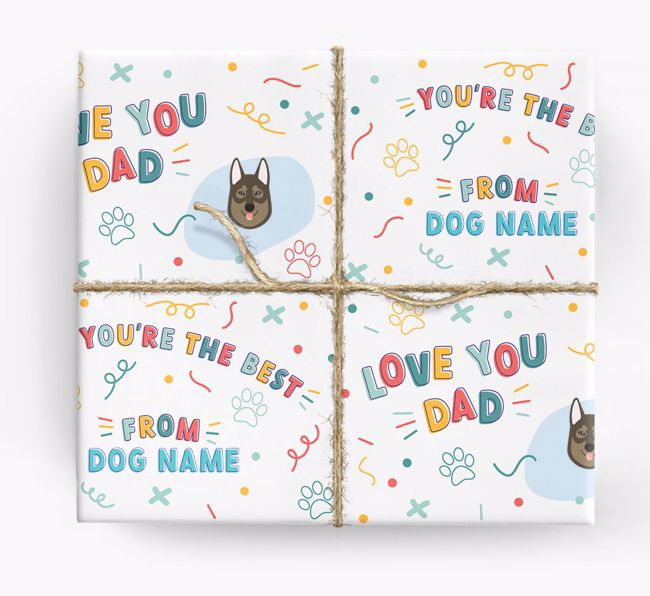 Love You Dad: Personalized {breedFullName} Wrapping Paper